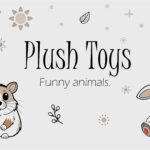 Plush Toys. Collection of drawings of funny animals.