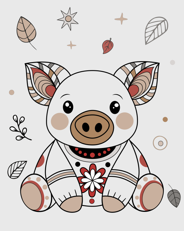 adorable, animal, art, baby, background, card, cartoon, character, child, children, cute, decoration, design, doodle, drawing, fun, funny, graphic, greeting, happy, holiday, icon, illustration, isolated, kid, kids, little, nature, print, symbol, piggy, pig, toy, plush, snout, ears, flowers, pattern, ornament, sticker, decor, soft, vector, sweet, kind, style, toddler, love, pet, animals